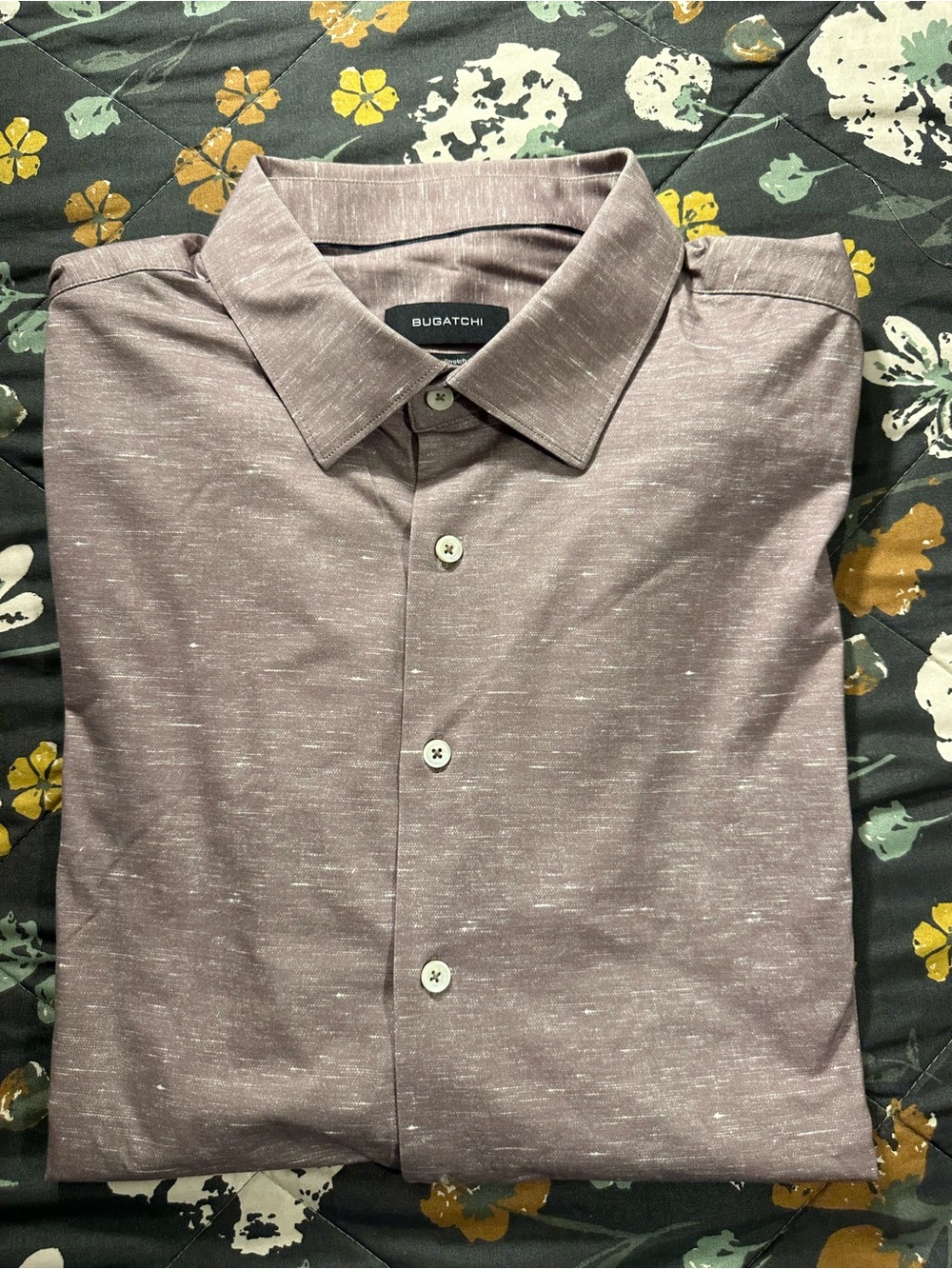 Bugatchi Men's 8 way Stretch Shirt Jacket in Dusty Mauve Chestnut size 3XL